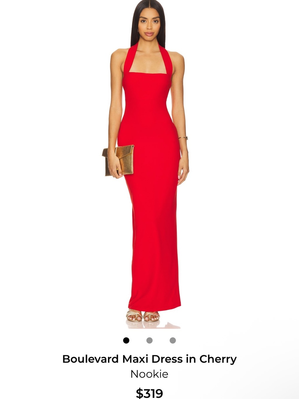 NWT Nookie Boulevard Maxi Dress Cherry Red Full Length Gown Size Small